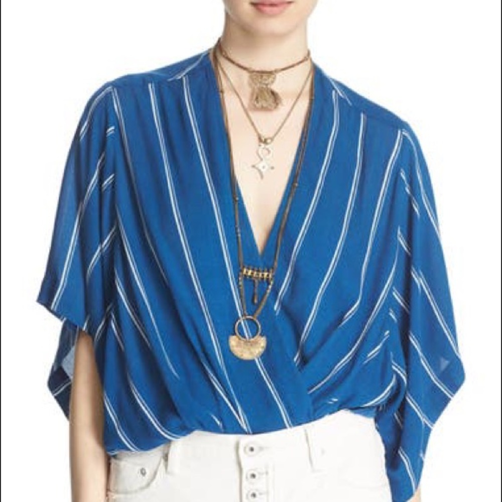 Free People 'Sleepy Time' Stripe Kimono Sleeve Top